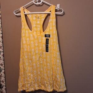GapBody Racerback Tank Top w/ built In Bra - Pineapple - Size XL